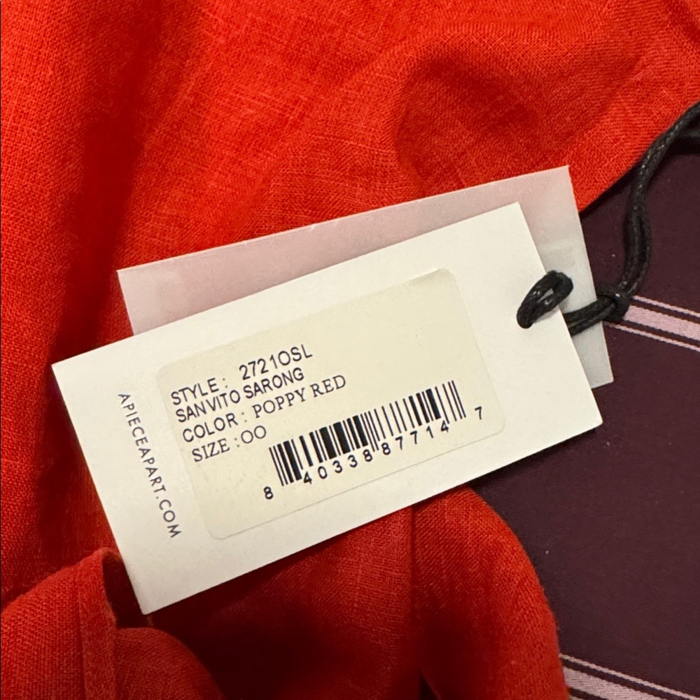 Apiece Apart San Vito Sarong in Poppy Red - Picture 7 of 11